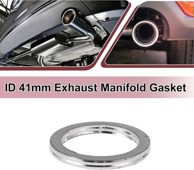 REPAIROCK ID 41mm Exhaust Manifold Gasket Prevent Leak Noise Exhaust Donut Gasket Muffler Ring Exhaust Flange Gasket for Car SUV Graphite Stainless Steel - Image 2
